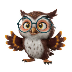 Isolated PNG Cute Owl, GENERATIVE AI