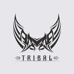 black tribal vector logo design icon and sign tribal