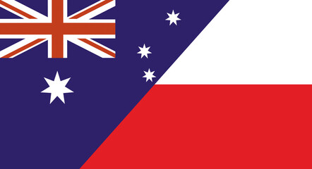 Flags of Australia and Indonesia. Two Flags Together Australian and Indonesian