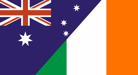 Flag of Australia and Ireland. Two Flags Together Australian and Irish flags