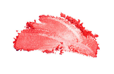 Blusher red smudge white isolated background