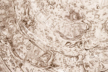 Cosmetic beige swatch of face soothing softening gel or wash soap foam cleansing gel with micro capsules isolated on white background