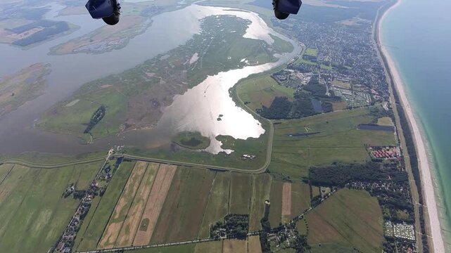 Airplane view of Zingst, Grosser Kirr and Barther Bodden