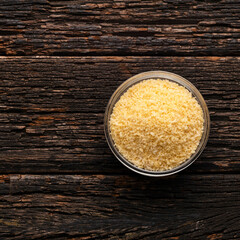 Japanese yellow panko crumbs in the bowl