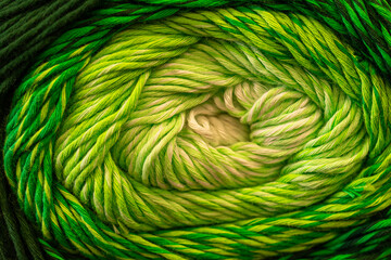 Several skeins of colored yarn. Fluffy plush yarn in cozy colors. Crocheting and knitting. A calm...