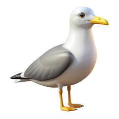 Obraz premium Cartoon seagull bird illustration isolated on the transparent background