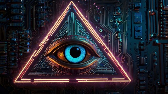 Tew technologies as a tool of the Illuminati. the Illuminati eye in the triangle