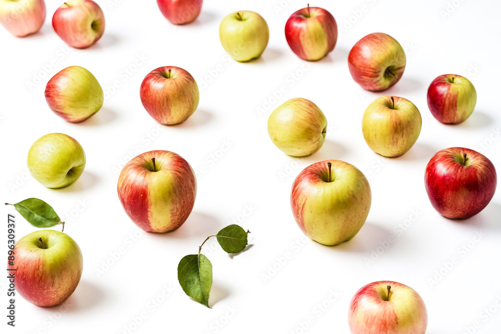 Canvas Prints Fresh red and green apples isolated on white background