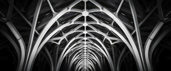 The Stadium Roof Steel Beam Structure, Representing Strength And Architecture
