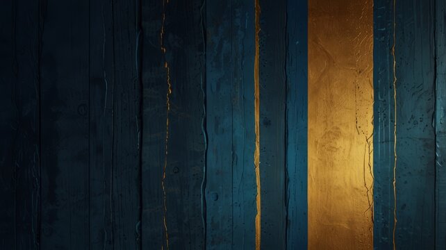 Plano de fundo abstrato, madeira r&uacute;stica nas cores azul escuro e dourado, sentido vertical