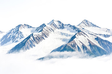 Fototapeta premium Snowy Mountain Peaks Emerging from Clouds