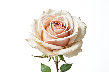 Single Peach Rose with Dew Drops