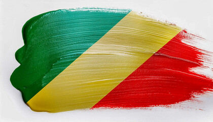 Paint stain in the colours of the flag of the Republic of the Congo