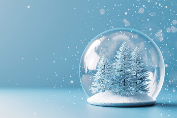 a snow globe with trees inside