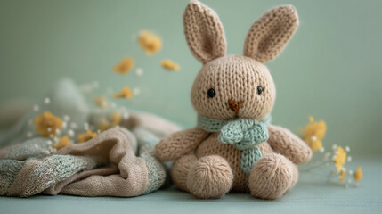 Obraz premium Crochet Plushies, hand knitted bunny toy