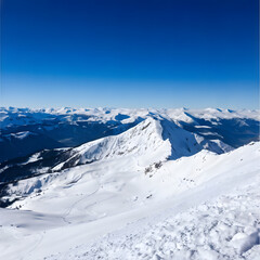 snow covered mountains