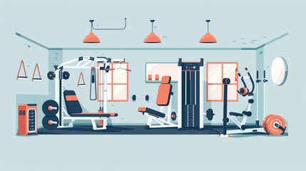A home gym is a great way to stay in shape and save money on gym memberships. This home gym has everything you need to get a great workout.