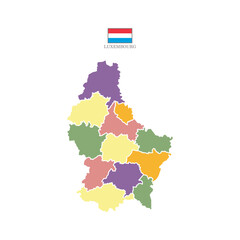 Fototapeta premium Silhouette and colored luxembourg map vector illustration map Europe