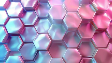 Abstract Cube Pattern in Blue and Pink