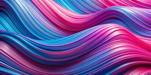Obraz premium Abstract Wavy Fluid Blue and Pink Gradient Background, digital art, abstract background, 3D illustration, liquid art