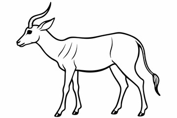 Funny Antelope Vector Illustration with White Background Cartoons, Clipart, Line Art Design, Funny antelope vector illustration with white background. Ideal for cartoons, clipart, and line art design.