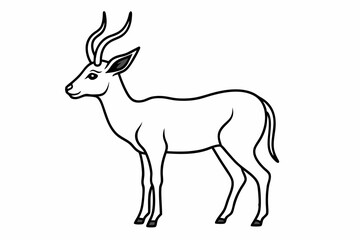 Funny Antelope Vector Illustration with White Background Cartoons, Clipart, Line Art Design, Funny antelope vector illustration with white background. Ideal for cartoons, clipart, and line art design.