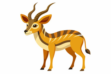 Funny Antelope Vector Illustration with White Background Cartoons, Clipart, Line Art Design, Funny antelope vector illustration with white background. Ideal for cartoons, clipart, and line art design.