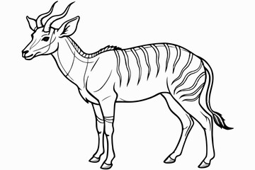 Funny Antelope Vector Illustration with White Background Cartoons, Clipart, Line Art Design, Funny antelope vector illustration with white background. Ideal for cartoons, clipart, and line art design.