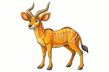Funny Antelope Vector Illustration with White Background Cartoons, Clipart, Line Art Design, Funny antelope vector illustration with white background. Ideal for cartoons, clipart, and line art design.