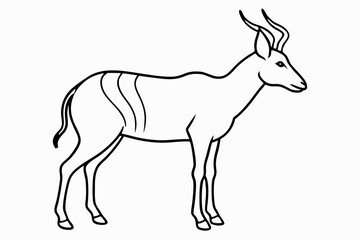 Funny Antelope Vector Illustration with White Background Cartoons, Clipart, Line Art Design, Funny antelope vector illustration with white background. Ideal for cartoons, clipart, and line art design.