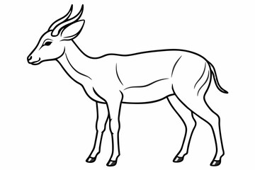 Funny Antelope Vector Illustration with White Background Cartoons, Clipart, Line Art Design, Funny antelope vector illustration with white background. Ideal for cartoons, clipart, and line art design.
