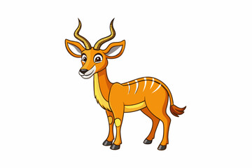 Funny Antelope Vector Illustration with White Background Cartoons, Clipart, Line Art Design, Funny antelope vector illustration with white background. Ideal for cartoons, clipart, and line art design.