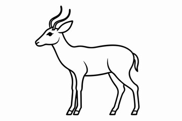 Funny Antelope Vector Illustration with White Background Cartoons, Clipart, Line Art Design, Funny antelope vector illustration with white background. Ideal for cartoons, clipart, and line art design.