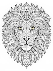 Fototapeta premium lion, head, vector, tattoo, animal, illustration, wild, face, tiger, cat, art, cartoon, mammal, mascot, symbol, king, wildlife, skull, silhouette, nature, fur, icon, power, design, black