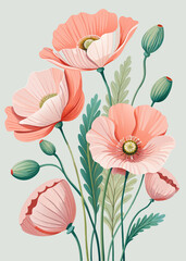 flower, floral, nature, vector, pattern, spring, tulip, summer, illustration, poppy, flowers, design, plant, seamless, art, leaf, bouquet, rose, blossom, decoration, garden, flora, red, pink, beauty