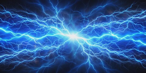 Electric Storm - Abstract Blue Lightning, Digital Art, Energy, Abstract Background , lightning, abstract, energy