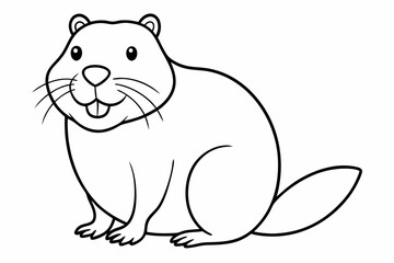 Funny Beaver with White Background Vector Illustration, Cartoons, Clipart, and Line Art Design, Funny beaver vector illustration, cartoons, clipart, and line art design with a white background.