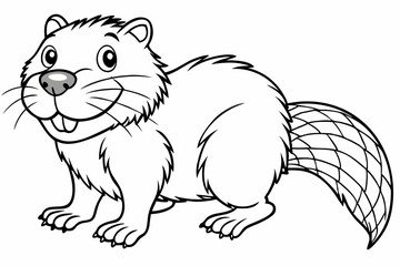 Funny Beaver with White Background Vector Illustration, Cartoons, Clipart, and Line Art Design, Funny beaver vector illustration, cartoons, clipart, and line art design with a white background.