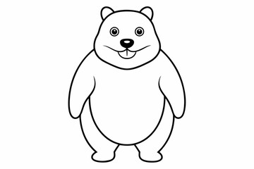 Funny Beaver with White Background Vector Illustration, Cartoons, Clipart, and Line Art Design, Funny beaver vector illustration, cartoons, clipart, and line art design with a white background.
