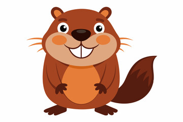 Funny Beaver with White Background Vector Illustration, Cartoons, Clipart, and Line Art Design, Funny beaver vector illustration, cartoons, clipart, and line art design with a white background.
