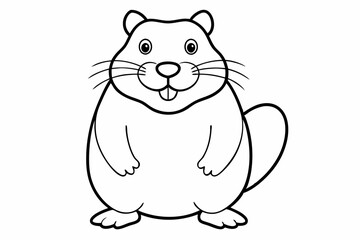 Funny Beaver with White Background Vector Illustration, Cartoons, Clipart, and Line Art Design, Funny beaver vector illustration, cartoons, clipart, and line art design with a white background.