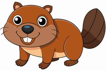 Funny Beaver with White Background Vector Illustration, Cartoons, Clipart, and Line Art Design, Funny beaver vector illustration, cartoons, clipart, and line art design with a white background.