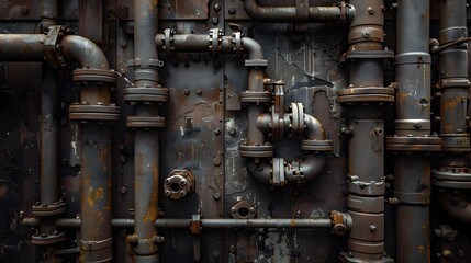 Grunge industrial pipe wall