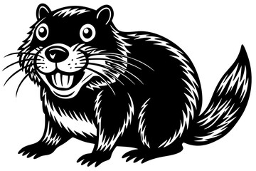 Funny Beaver with White Background Vector Illustration, Cartoons, Clipart, and Line Art Design, Funny beaver vector illustration, cartoons, clipart, and line art design with a white background.