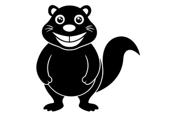 Funny Beaver with White Background Vector Illustration, Cartoons, Clipart, and Line Art Design, Funny beaver vector illustration, cartoons, clipart, and line art design with a white background.