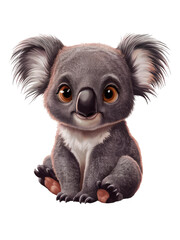 Fototapeta premium Isolated PNG baby Koala, GENERATIVE AI