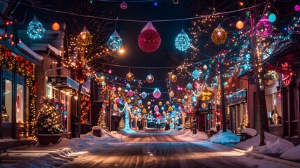 The festive atmosphere of a Christmas festival