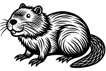 Funny Beaver with White Background Vector Illustration, Cartoons, Clipart, and Line Art Design, Funny beaver vector illustration, cartoons, clipart, and line art design with a white background.