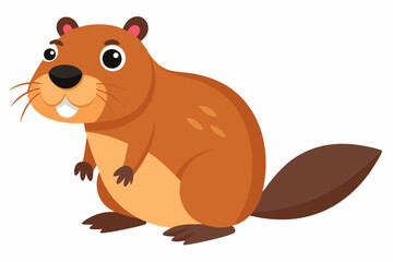 Funny Beaver with White Background Vector Illustration, Cartoons, Clipart, and Line Art Design, Funny beaver vector illustration, cartoons, clipart, and line art design with a white background.