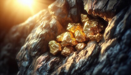 Gold rock closeup